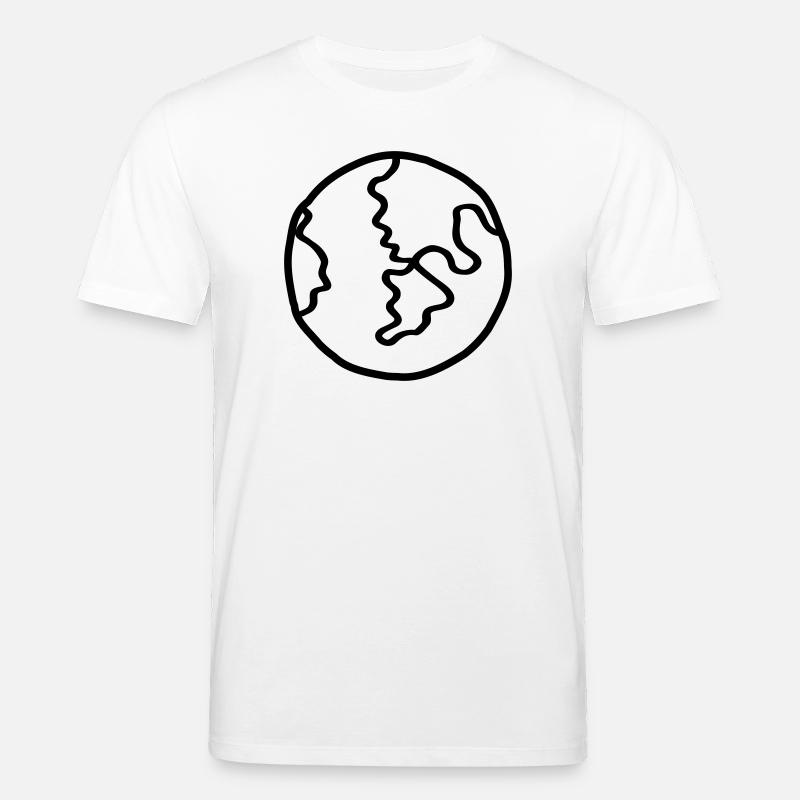 Planète Terre Doodle de l’espace - T-shirt bio CREATOR Stanley/Stella Unisexe - blanc