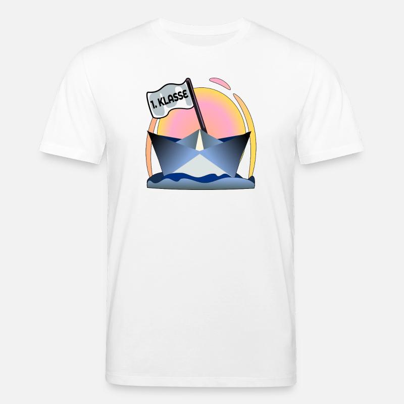 Einschulung Schulanfang Papierboot - Stanley/Stella Unisex Bio-T-Shirt CREATOR  - Weiß