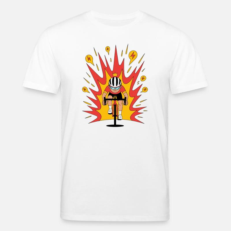 Angriffsmodus Radfahrer Krone Karikatur - Stanley/Stella Unisex Bio-T-Shirt CREATOR  - Weiß