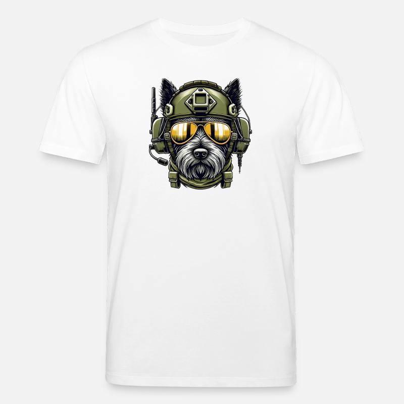 Terrier écossais Conception militaire - T-shirt bio CREATOR Stanley/Stella Unisexe - blanc