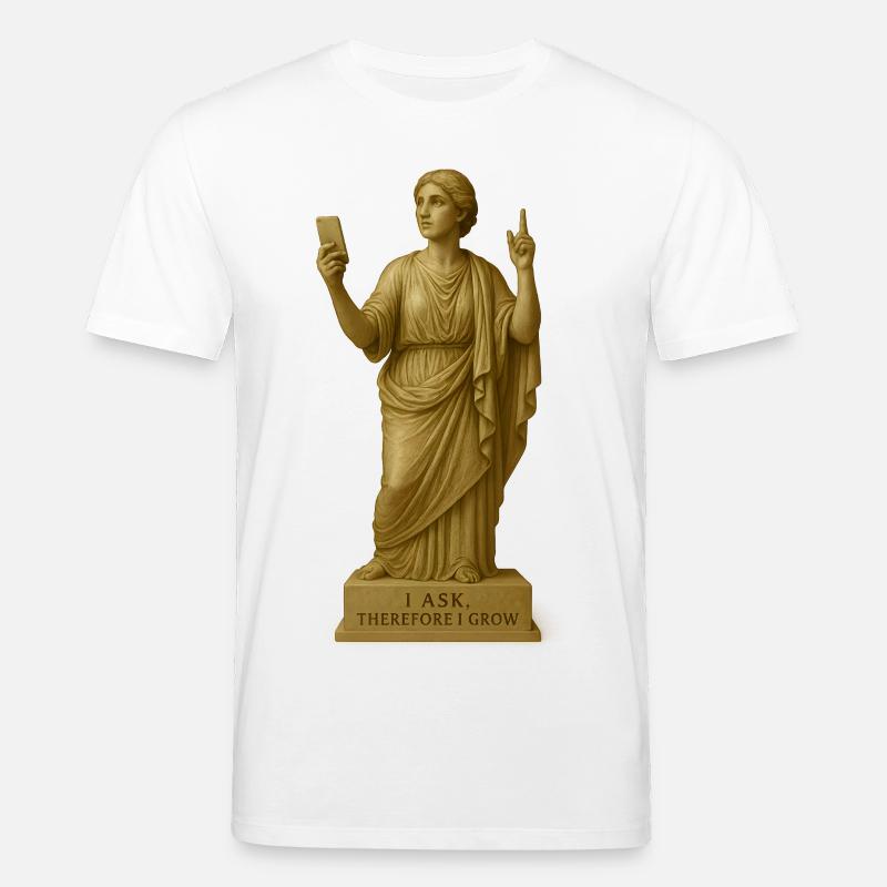 Antike Philosophenstatue mit Botschaft - Stanley/Stella Unisex Bio-T-Shirt CREATOR  - Weiß