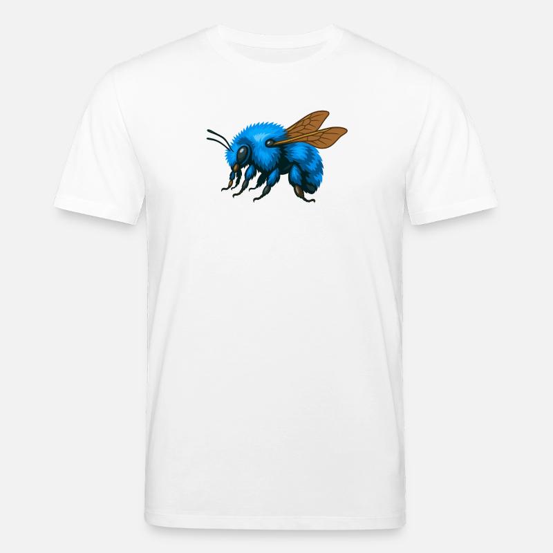 Blaue Hummel links - Stanley/Stella Unisex Bio-T-Shirt CREATOR  - Weiß