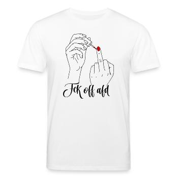 Mittelfinger gegen AFD Fck of Alternative - Stanley/Stella Unisex Bio-T-Shirt CREATOR  - Weiß - Vorne - Alina (178cm) & Michal (187cm)