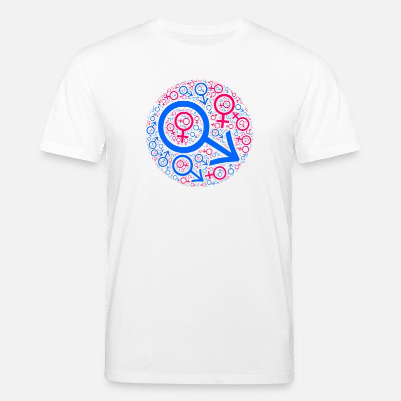 Gender-Kuddelmuddel im Kreis-Design - Stanley/Stella Unisex Bio-T-Shirt CREATOR  - Weiß