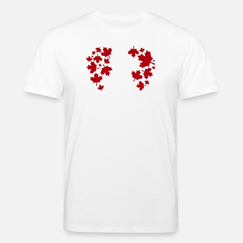 Maple Leaf Heart Pattern - Stanley/Stella CREATOR Unisex Organic T-Shirt - white