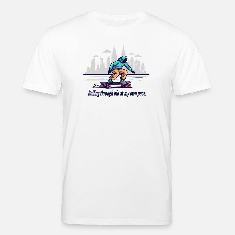 Rolling Through Life - Stanley/Stella Unisex Bio-T-Shirt CREATOR  - Weiß