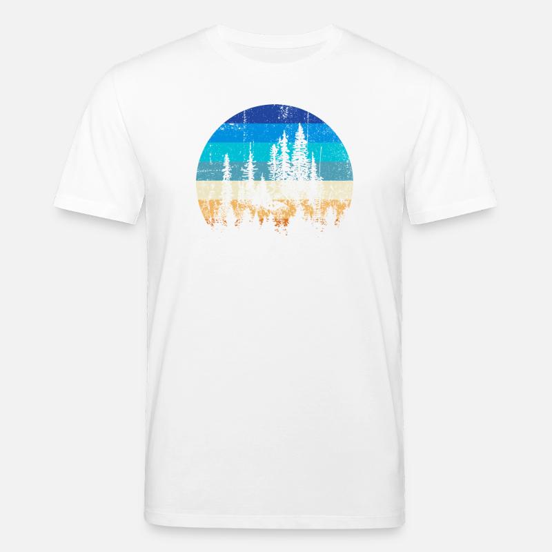 Sunset Forest Silhouette Print - Stanley/Stella Unisex Bio-T-Shirt CREATOR  - Weiß