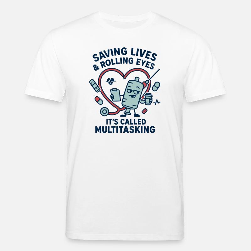 Multitasking Rettungsherz Design - Stanley/Stella Unisex Bio-T-Shirt CREATOR  - Weiß