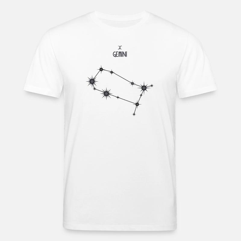 Zwillinge Sternzeichen Sternbild Schwarz & Grau - Stanley/Stella Unisex Bio-T-Shirt CREATOR - Weiß