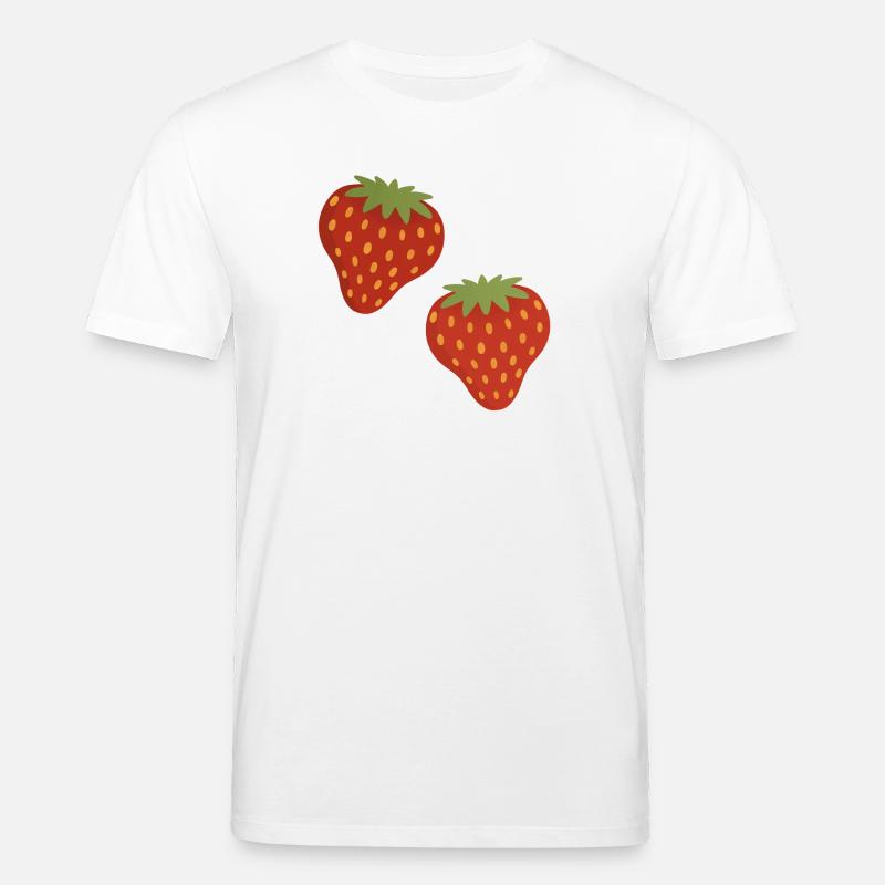Lebendiges Erdbeermuster für Freizeitkleidung - Stanley/Stella Unisex Bio-T-Shirt CREATOR  - Weiß
