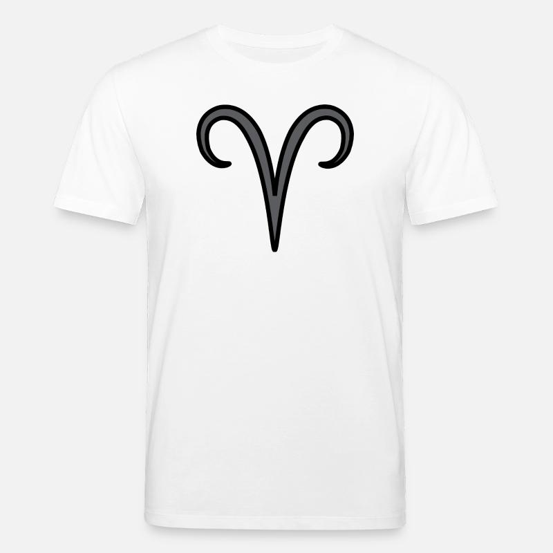 Widder Sternzeichen Symbol Schwarz & Grau - Stanley/Stella Unisex Bio-T-Shirt CREATOR - Weiß