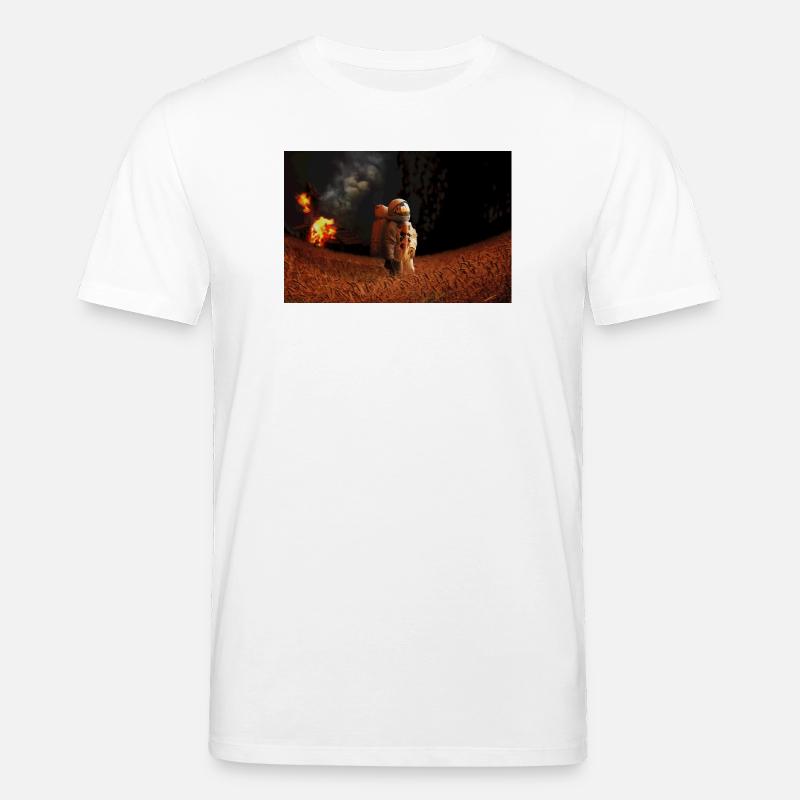 Astronaut auf der zerstörten Erde - Stanley/Stella Unisex Bio-T-Shirt CREATOR  - Weiß