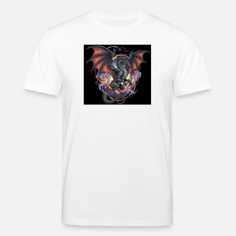 Drachenkampf mit Feuerhimmel - Stanley/Stella Unisex Bio-T-Shirt CREATOR  - Weiß