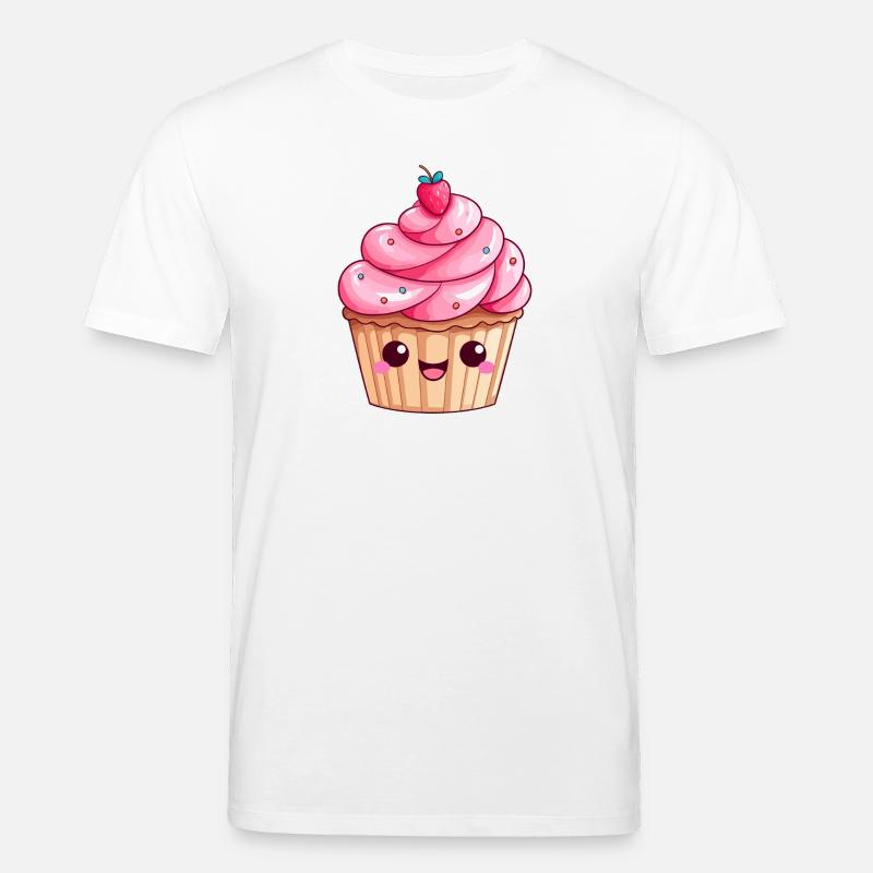 Süßes Erdbeer-Swirl-Cupcake-Design - Stanley/Stella Unisex Bio-T-Shirt CREATOR - Weiß