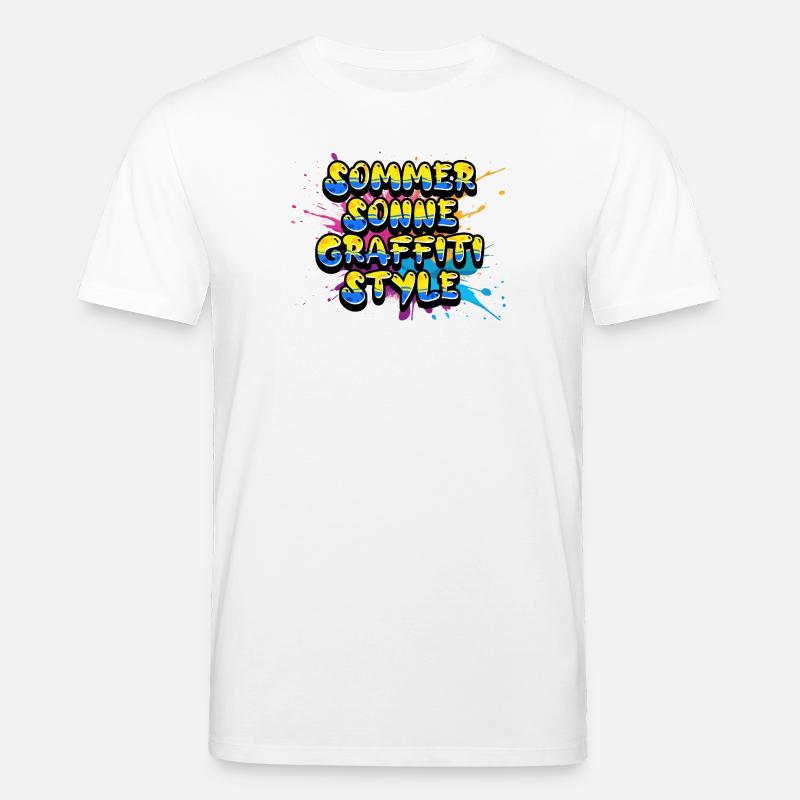 Sommer Sonne Graffiti Style Schriftzug - Stanley/Stella Unisex Bio-T-Shirt CREATOR  - Weiß