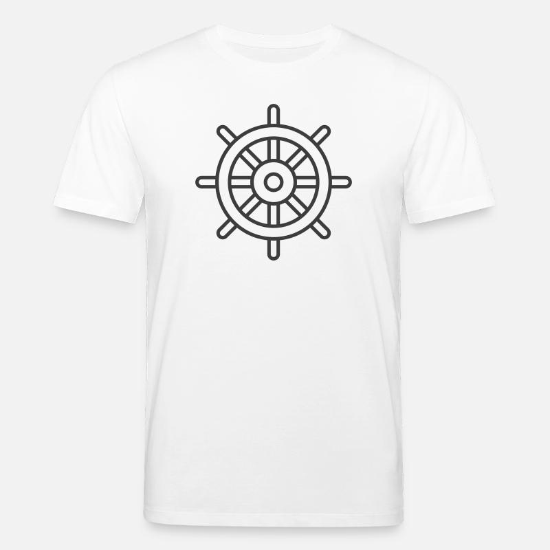 Schiffsrad-Symbol – Nautische Strichzeichnung Stil - Stanley/Stella Unisex Bio-T-Shirt CREATOR - Weiß