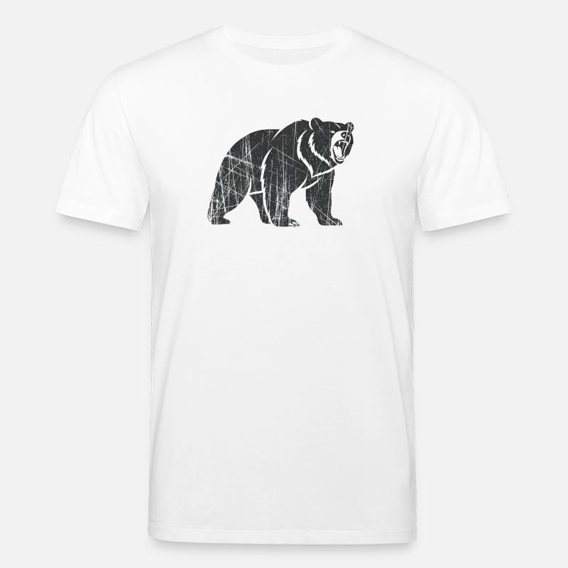 Abstract bear with line patterns - Stanley/Stella CREATOR Unisex Organic T-Shirt - white