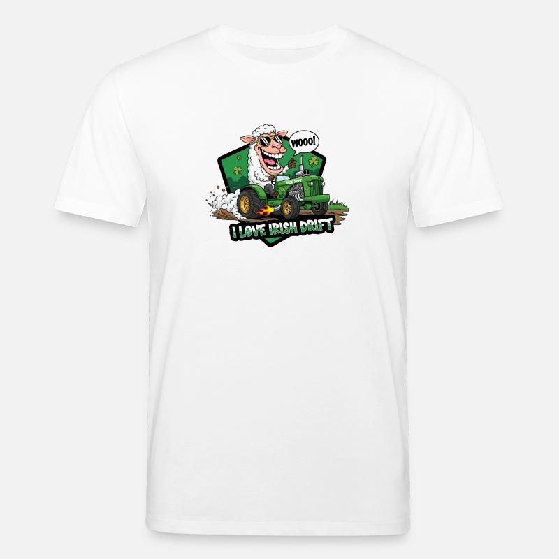 Irisches Drift Schaf Auto Design - Stanley/Stella Unisex Bio-T-Shirt CREATOR  - Weiß