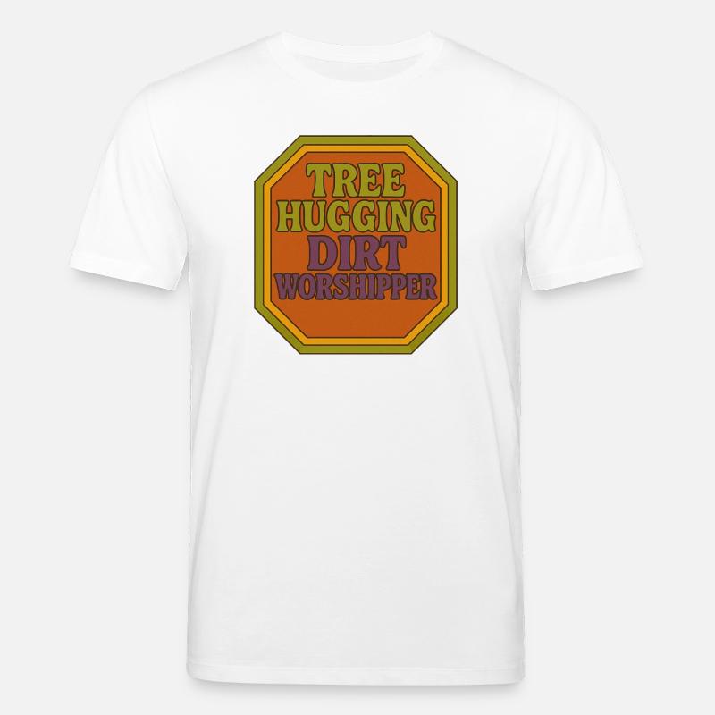 Baumumarmender Drecksanbeter Abzeichen - Stanley/Stella Unisex Bio-T-Shirt CREATOR  - Weiß