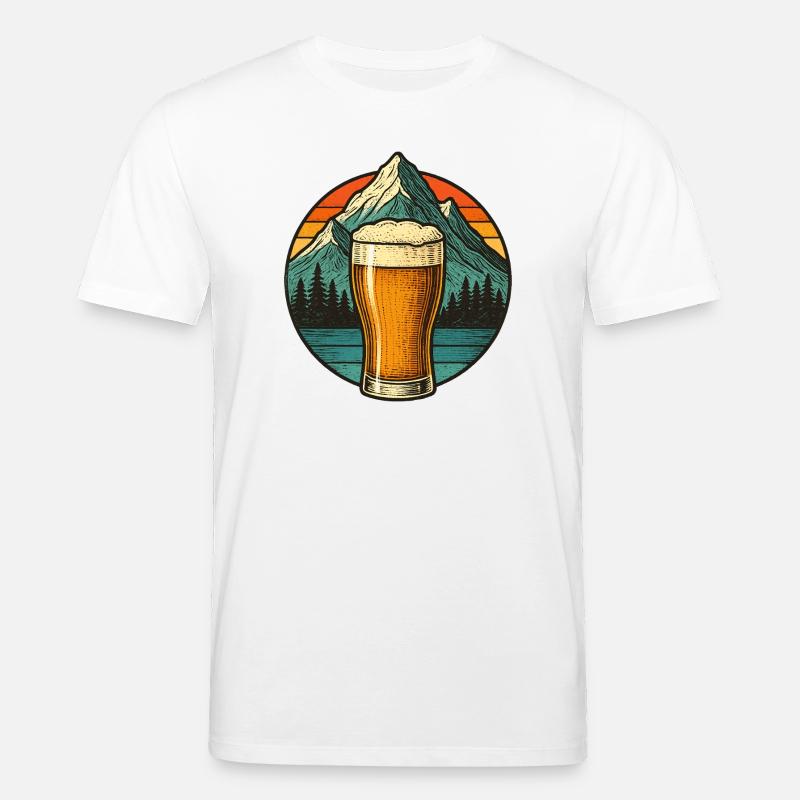 Bergblick mit Bierglas Design - Stanley/Stella Unisex Bio-T-Shirt CREATOR  - Weiß