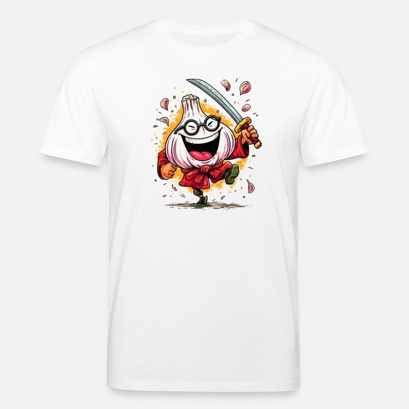 Furchtloser Knoblauch Samurai Heldencharakter - Stanley/Stella Unisex Bio-T-Shirt CREATOR  - Weiß