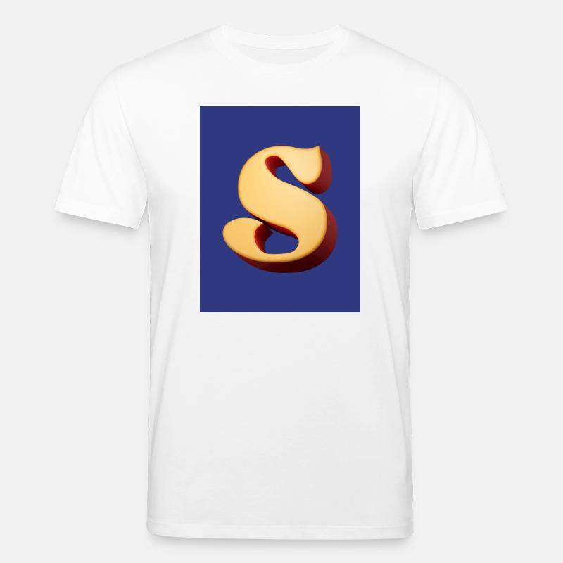 3D Hellbrauner Buchstabe S Look - Stanley/Stella Unisex Bio-T-Shirt CREATOR  - Weiß