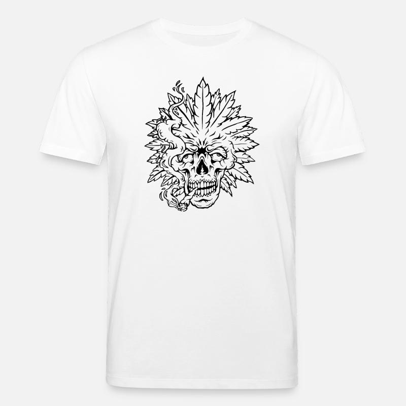 Psychedelic Skull Weed Design - Totenkopf - Stanley/Stella Unisex Bio-T-Shirt CREATOR  - Weiß