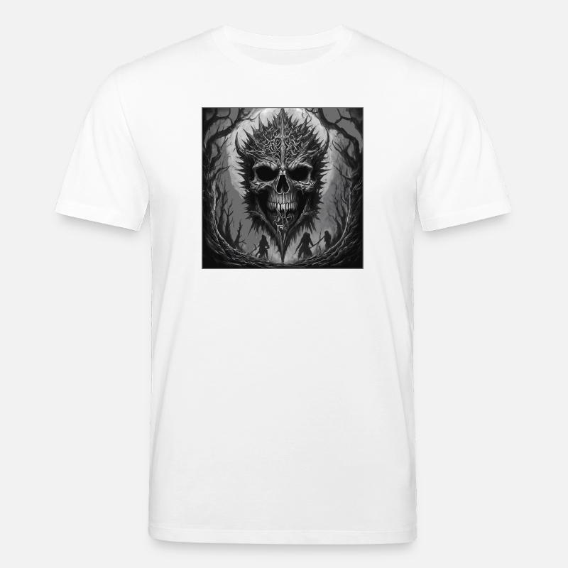 Dunkler Wald Schädel Schattenkunst - Stanley/Stella Unisex Bio-T-Shirt CREATOR  - Weiß