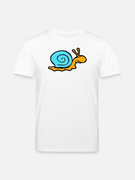 snail shell snail slug smiles sweetly - Stanley/Stella CREATOR Unisex Organic T-Shirt - white