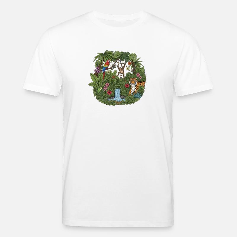 Tropischer Dschungelb underestimated Tiermix - Stanley/Stella Unisex Bio-T-Shirt CREATOR  - Weiß