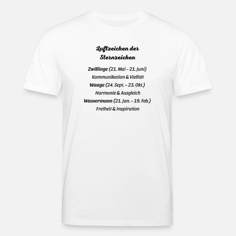 Luftzeichen der Sternzeichen - Stanley/Stella Unisex Bio-T-Shirt CREATOR  - Weiß