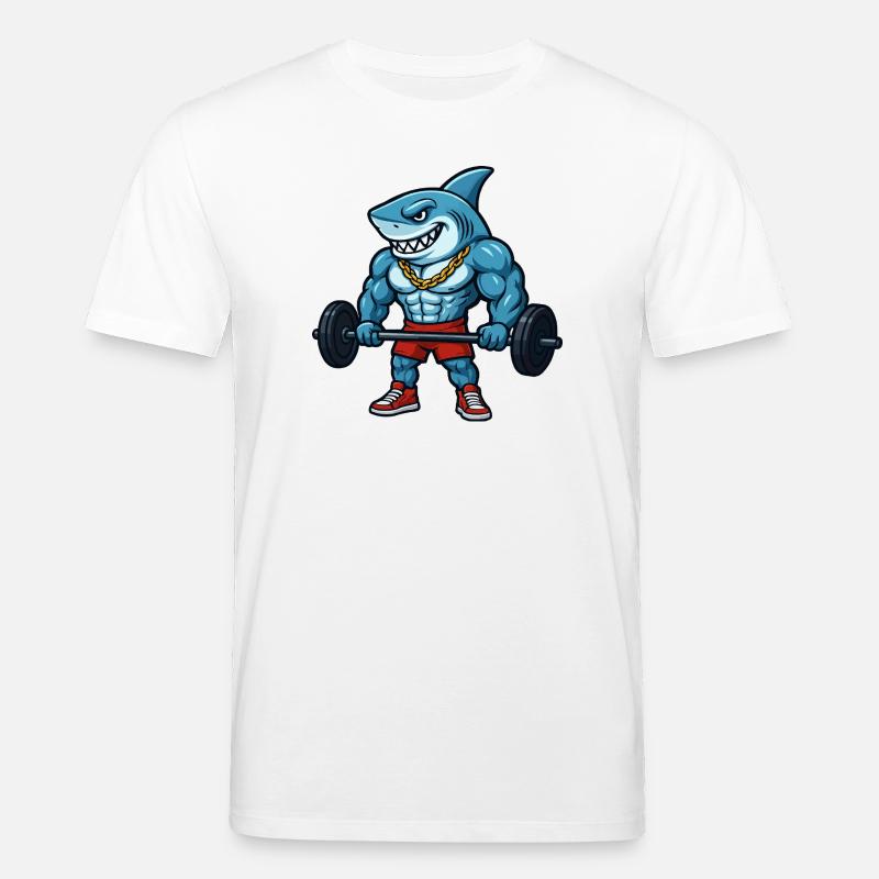 Muscles de requin, bodybuilder comique - T-shirt bio CREATOR Stanley/Stella Unisexe - blanc