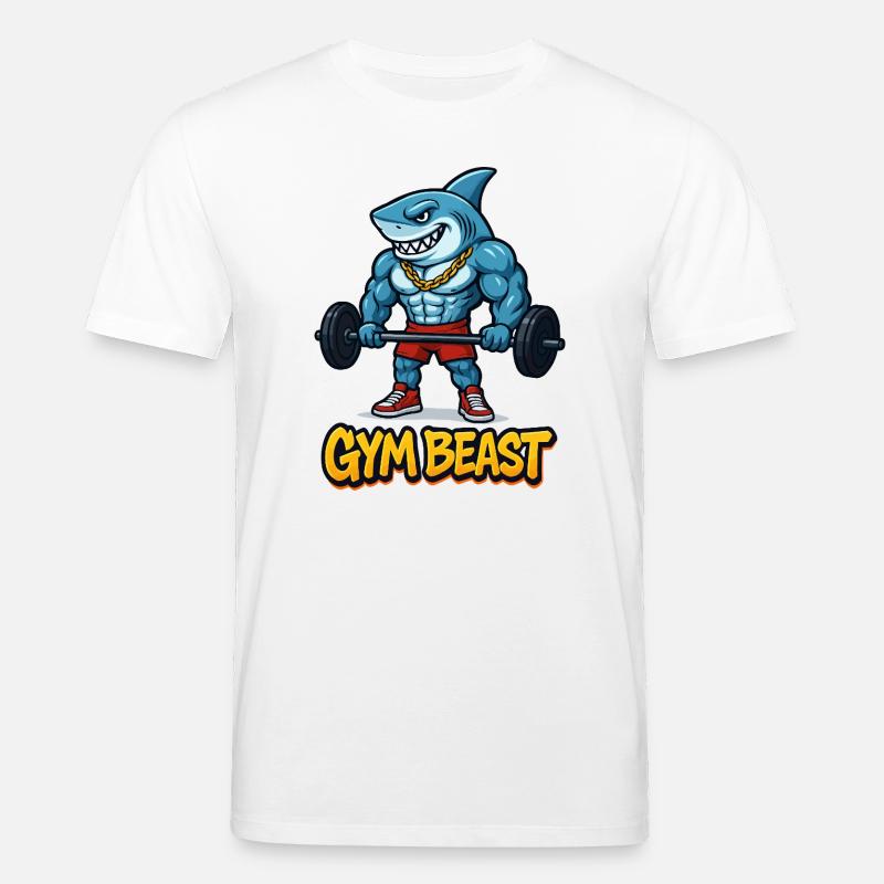 Muscles de requin, bodybuilder comique - T-shirt bio CREATOR Stanley/Stella Unisexe - blanc