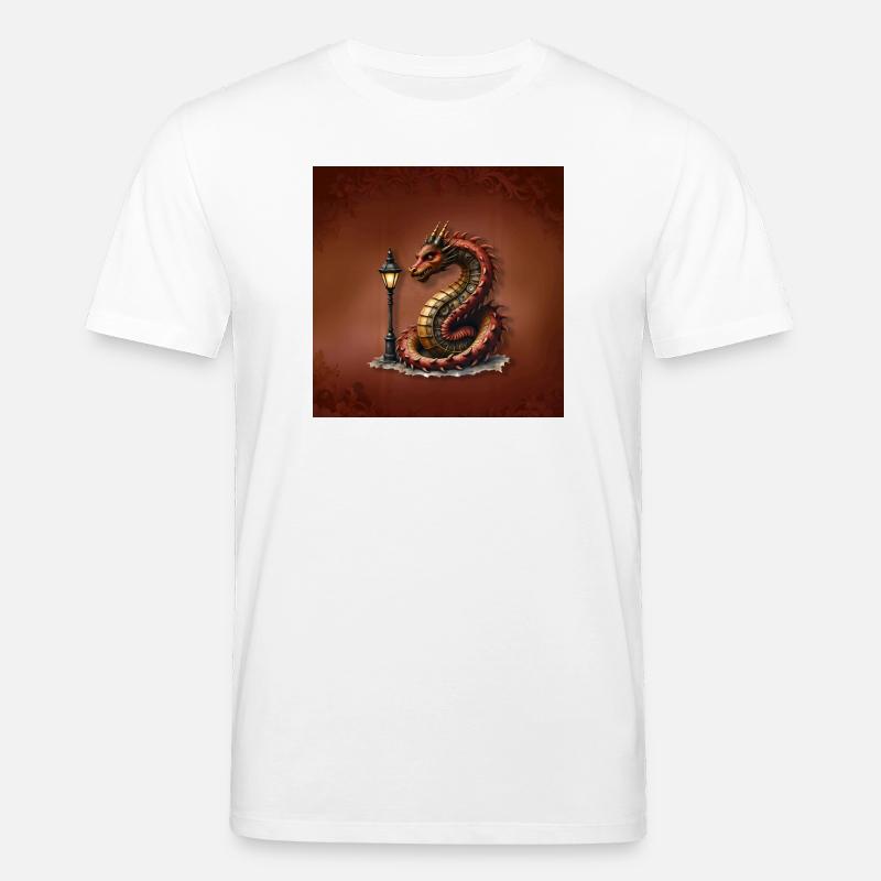 Steampunk-Drache mit Laternenpfahl - Stanley/Stella Unisex Bio-T-Shirt CREATOR  - Weiß