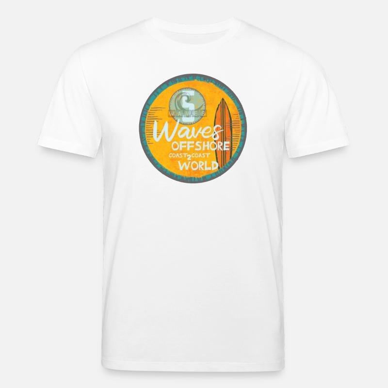 Vagues de surf conception offshore - T-shirt bio CREATOR Stanley/Stella Unisexe - blanc
