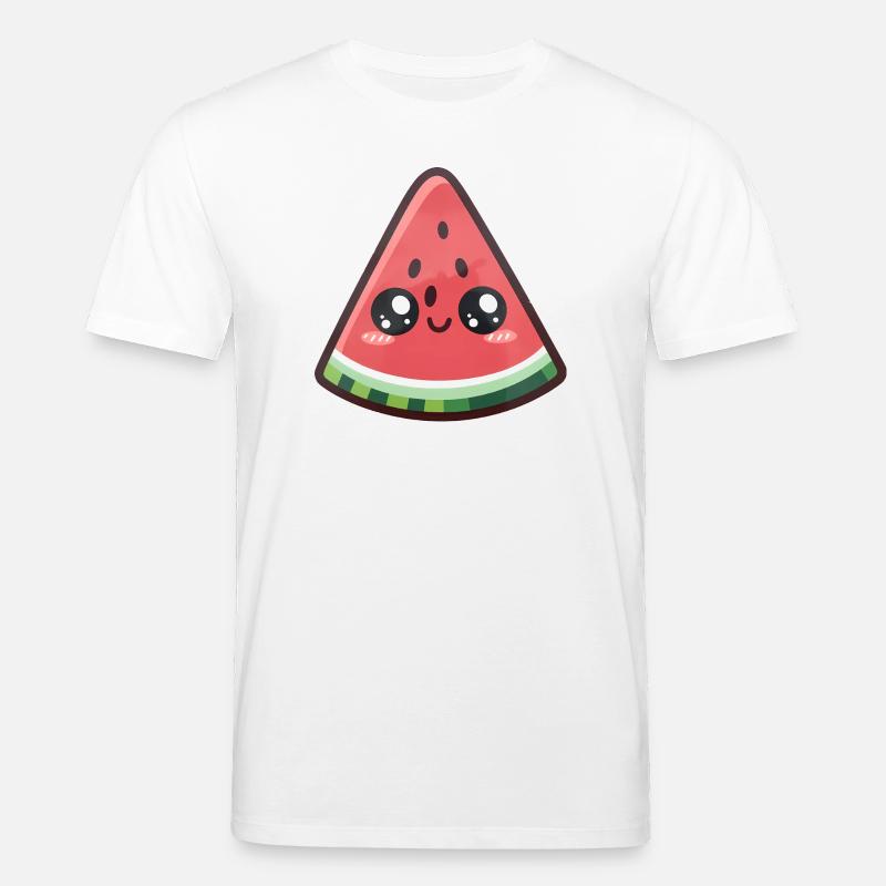 Tranche de pastèque kawaii - T-shirt bio CREATOR Stanley/Stella Unisexe - blanc
