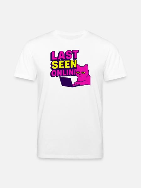 Sidst set online: Meme-design med irriteret kat - Stanley/Stella CREATOR økologisk unisex-T-shirt - hvid