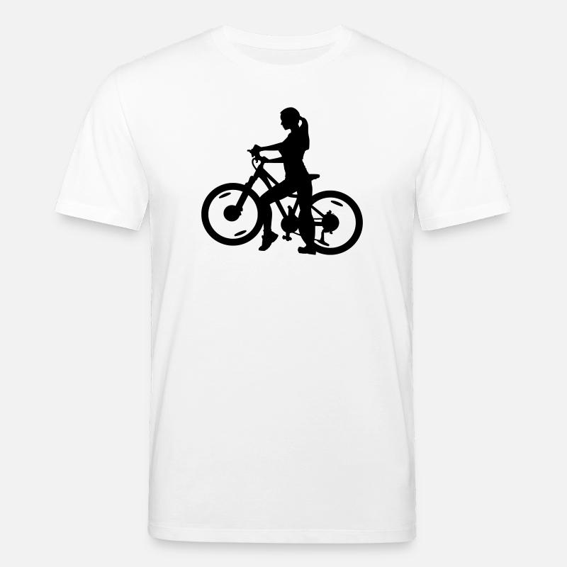 Radfahrerin - Stanley/Stella Unisex Bio-T-Shirt CREATOR  - Weiß