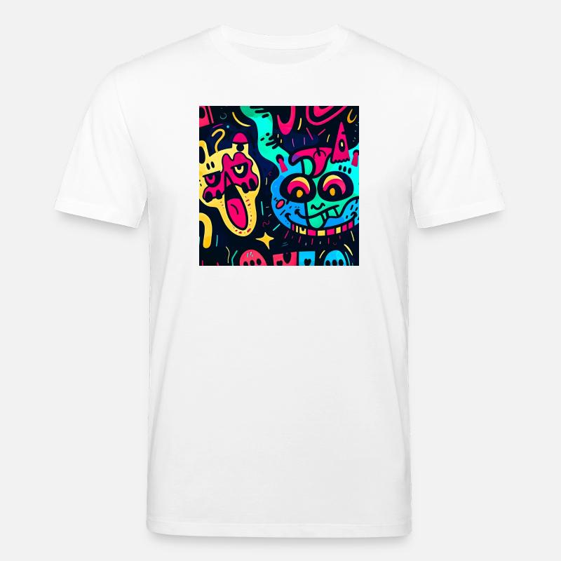 Illustration mit bunten Monstern - Stanley/Stella Unisex Bio-T-Shirt CREATOR  - Weiß