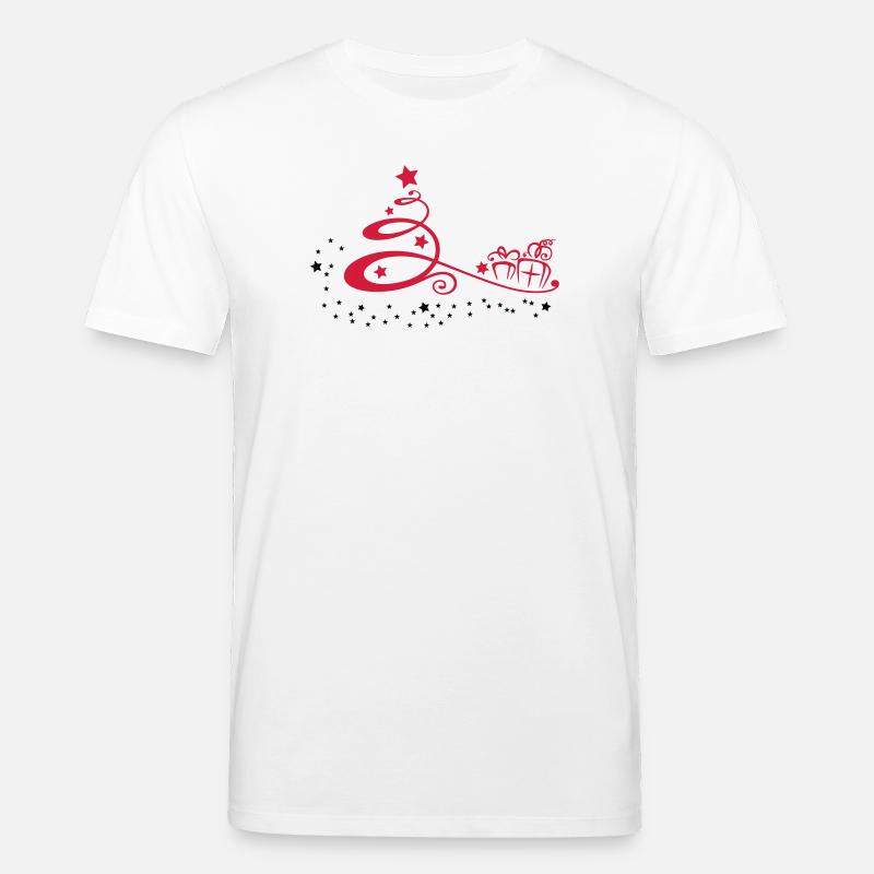 Weihnachtsbaum mit Sternen und Geschenken - Stanley/Stella Unisex Bio-T-Shirt CREATOR  - Weiß