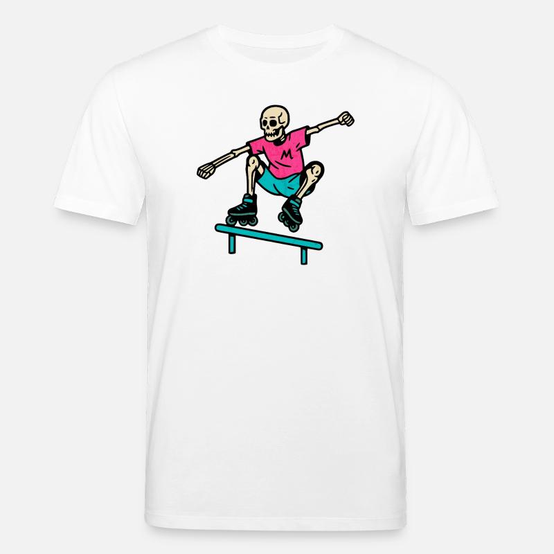 Neon Skelett grindet auf Inline-Skates - Stanley/Stella Unisex Bio-T-Shirt CREATOR  - Weiß