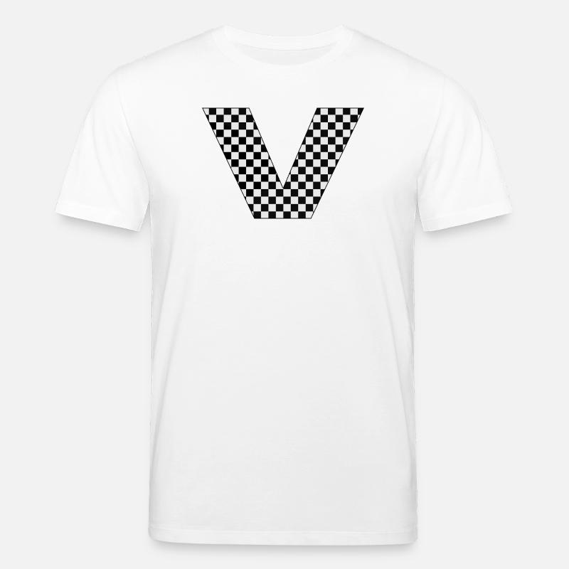 V – Checkerboard Typography Statement - Stanley/Stella Unisex Bio-T-Shirt CREATOR  - Weiß