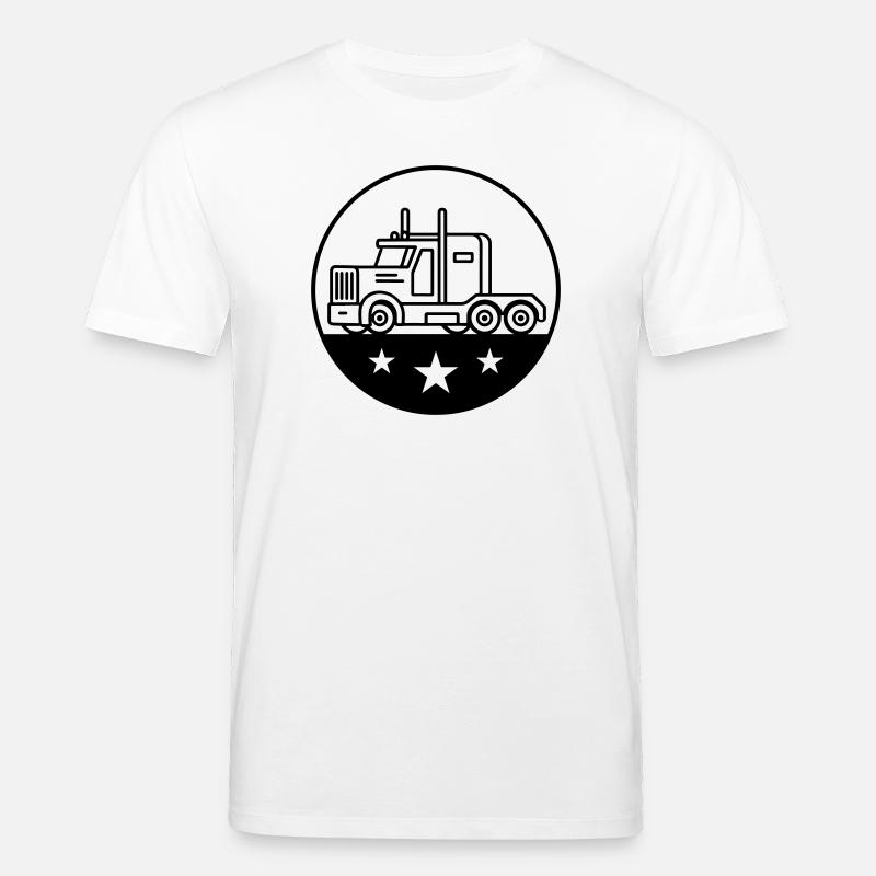 Logo du chauffeur de camion camionneur - T-shirt bio CREATOR Stanley/Stella Unisexe - blanc