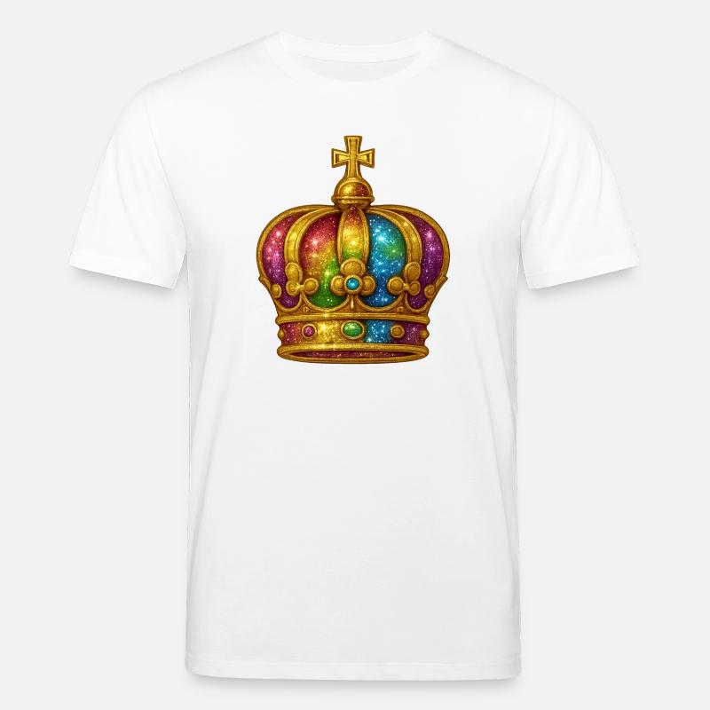 Regenbogen-Glitzerkronen-Design - Stanley/Stella Unisex Bio-T-Shirt CREATOR  - Weiß