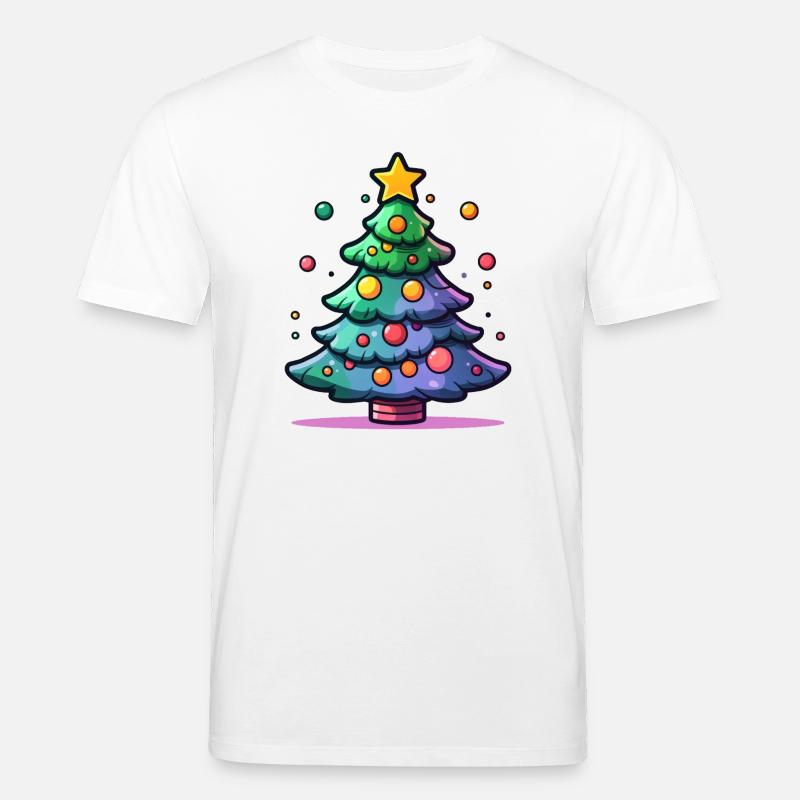 Festlicher Weihnachtsbaum mit buntem Schmuck - Stanley/Stella Unisex Bio-T-Shirt CREATOR  - Weiß