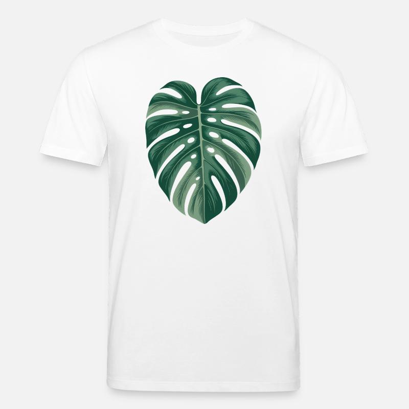 Illustration de feuille de Monstera tropicale - T-shirt bio CREATOR Stanley/Stella Unisexe - blanc