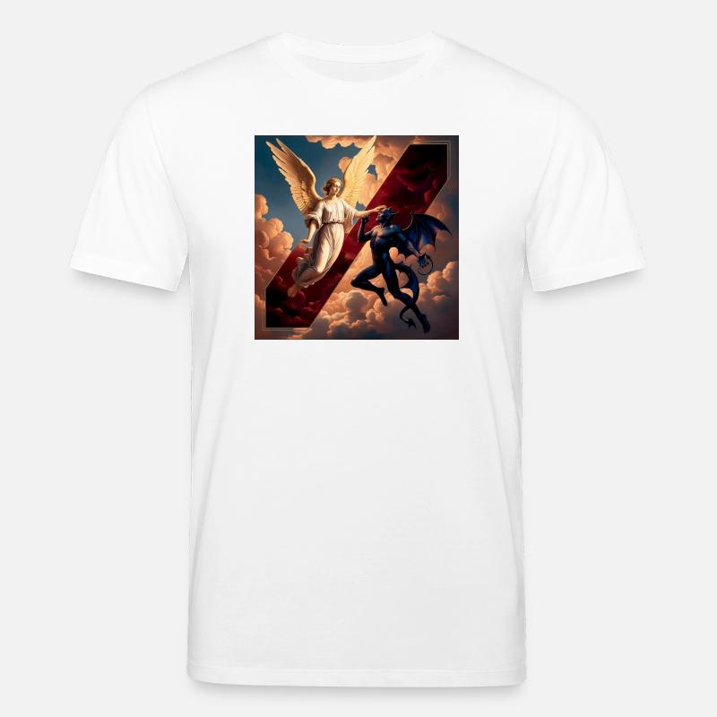 Engel und Dämon im himmlischen Konflikt - Stanley/Stella Unisex Bio-T-Shirt CREATOR  - Weiß