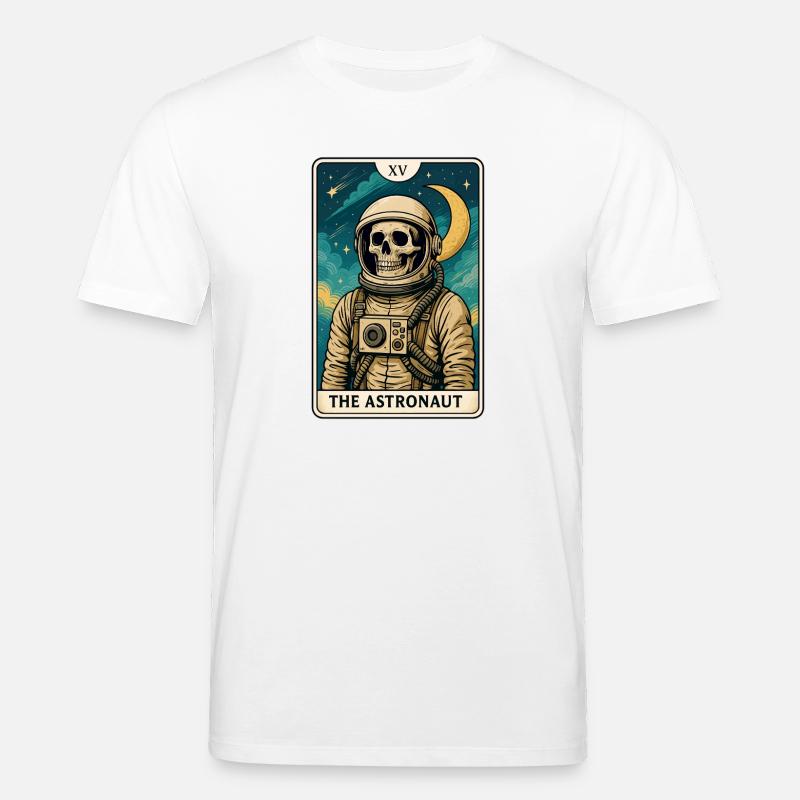 Astronaute avec crâne et ciel étoilé - T-shirt bio CREATOR Stanley/Stella Unisexe - blanc