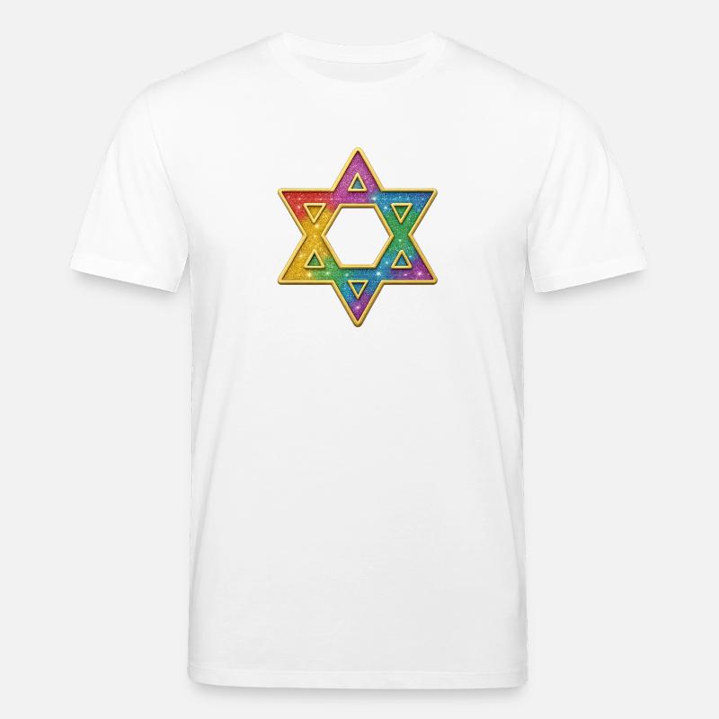 Regenbogen Stern Dekor - Stanley/Stella Unisex Bio-T-Shirt CREATOR  - Weiß