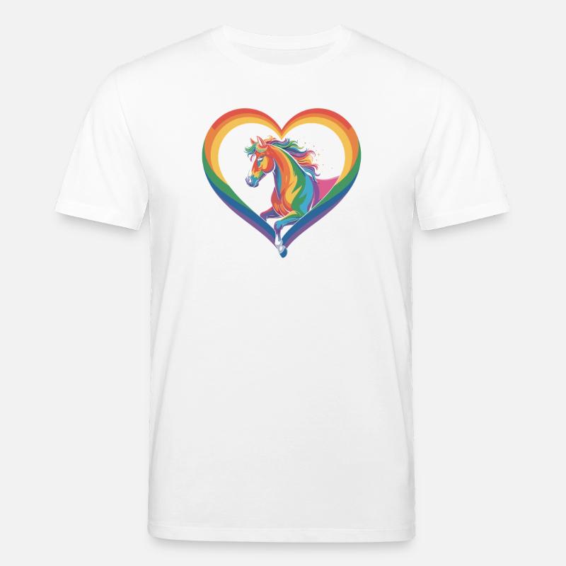 Regenbogen Pferd im Herzrahmen - Stanley/Stella Unisex Bio-T-Shirt CREATOR  - Weiß